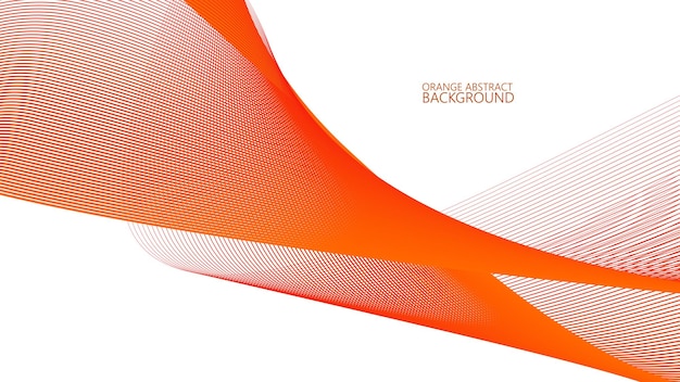 Fondo abstracto naranja con imagen vectorial de línea curva azul