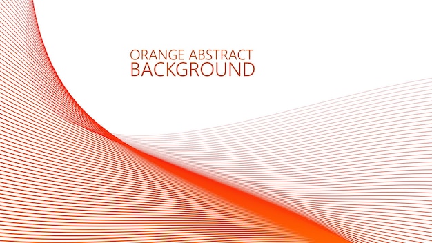 Fondo abstracto naranja con imagen vectorial de línea curva azul