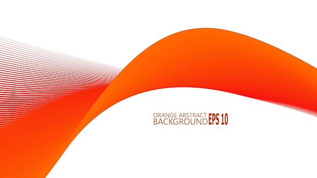 Fondo abstracto naranja con imagen vectorial de línea curva azul