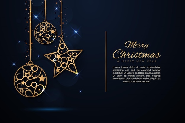 Fondo abstracto de Navidad con elementos dorados de Navidad