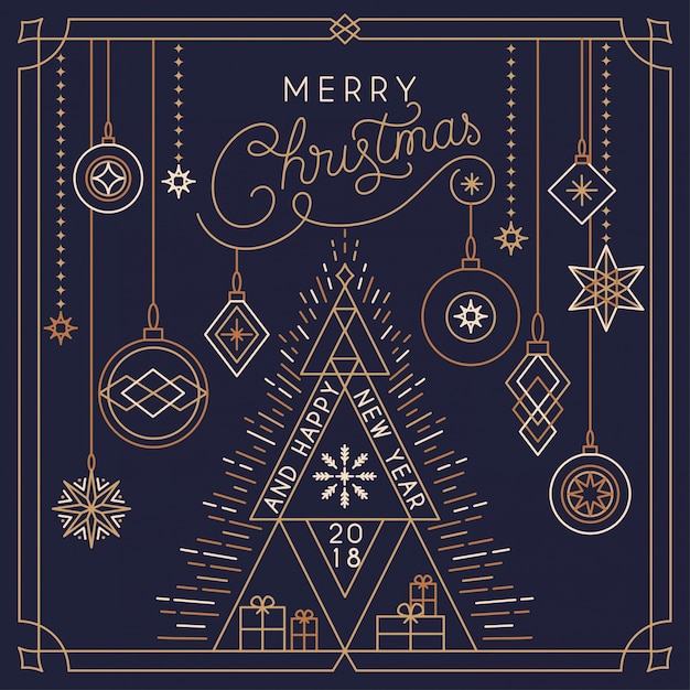 Fondo abstracto de Navidad con elementos