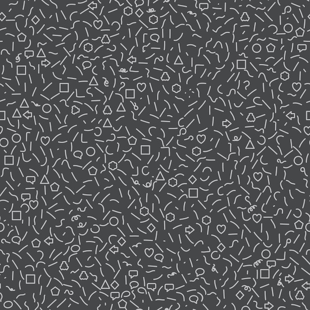 Fondo abstracto negro en estilo doodle Patrón vectorial