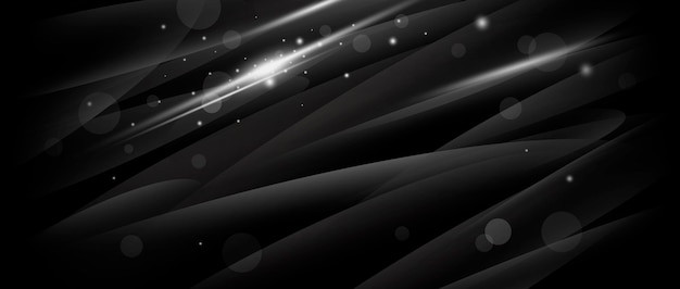 Fondo abstracto negro con ilustración de vector de efecto de luz