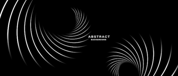 Fondo abstracto negro con línea de círculo en espiral