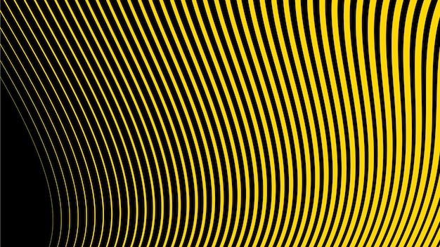 Fondo abstracto negro con línea curva amarilla para fondo o presentación