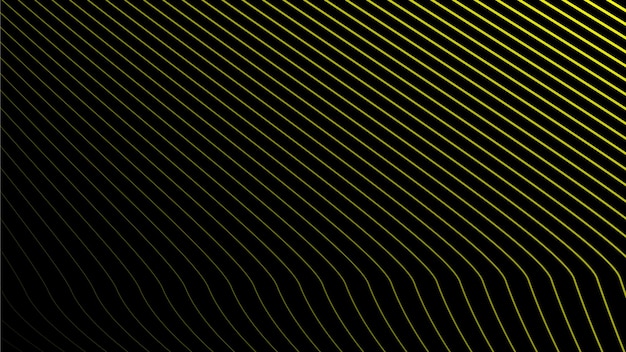 Fondo abstracto negro con línea curva amarilla para fondo o presentación