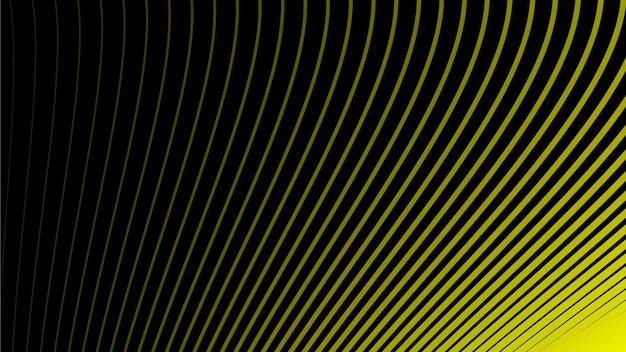 Fondo abstracto negro con línea curva amarilla para fondo o presentación
