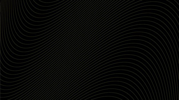 Fondo abstracto negro con línea curva amarilla para fondo o presentación