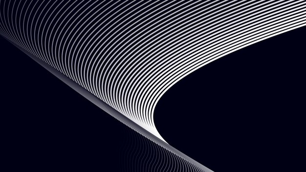 Fondo abstracto negro con línea curva para el fondo o la presentación