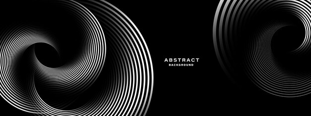 Fondo abstracto negro con líneas en espiral