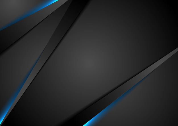 Fondo abstracto negro con luz azul brillante