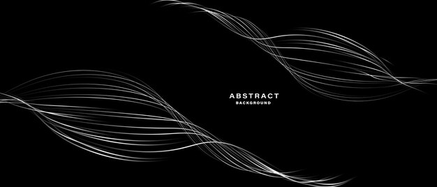 Fondo abstracto negro moderno con líneas suaves