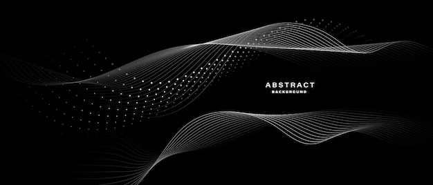 Fondo abstracto negro moderno con líneas suaves