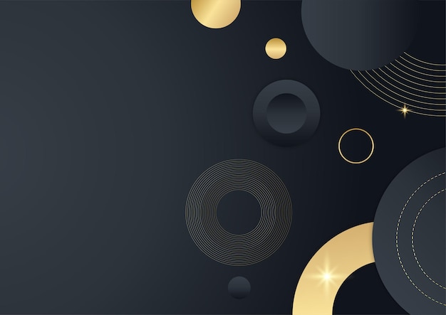 Fondo abstracto negro y oro