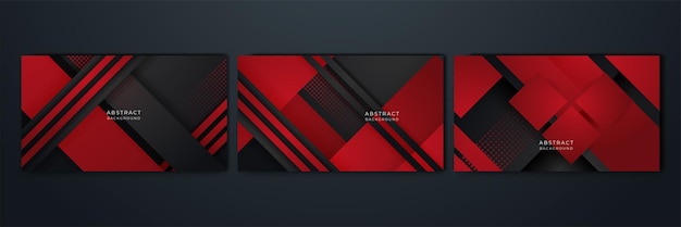 Fondo abstracto negro y rojo Resumen negro gris metálico superposición luz roja diseño de malla hexagonal lujo moderno tecnología futurista fondo ilustración vectorial