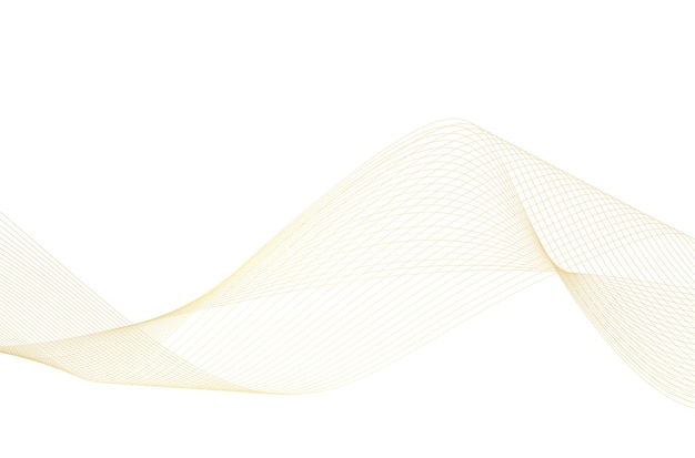 Fondo abstracto Ola de línea dorada aislada sobre fondo blanco líneas de onda que fluyen Estilo de lujo Ilustración vectorial