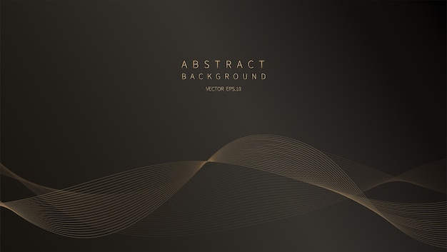 Fondo abstracto. Ola de línea dorada. Estilo de lujo.