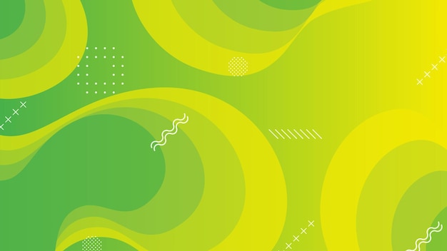Fondo abstracto de onda fluida degradado verde y amarillo