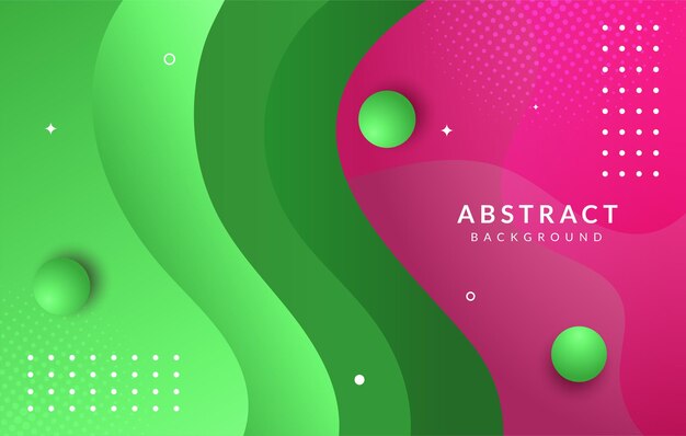 Fondo abstracto de onda líquida degradado rosa y verde