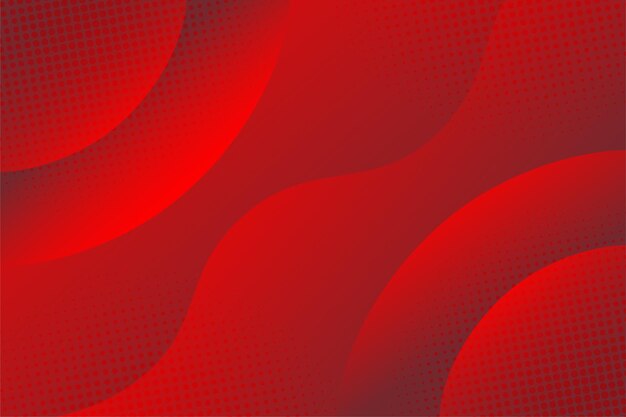 Vector fondo abstracto de onda roja con puntos de semitono