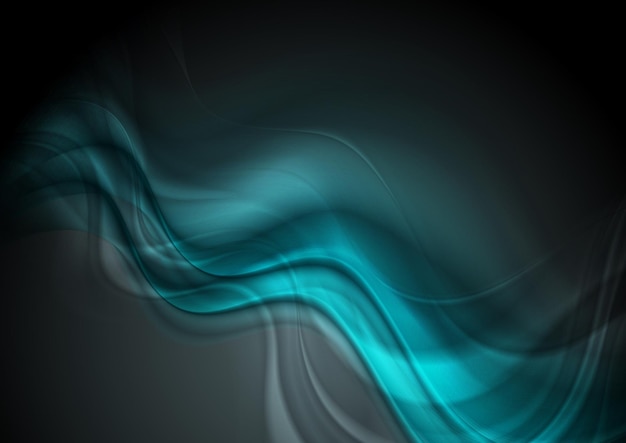 Fondo abstracto de ondas brillantes turquesa oscuro