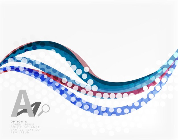 Fondo abstracto de ondas de curva punteada de vector