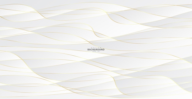 Fondo abstracto con ondas doradas Fondo cortado en papel de lujo patrón dorado gradientes de medio tono cubierta plantilla formas geométricas estandarte minimalista moderno ilustración vectorial 3d