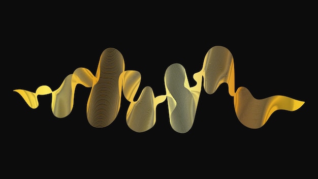Fondo abstracto con ondas doradas de lujo sobre fondo oscuro Diseño de onda de fondo de tecnología moderna Ilustración vectorial
