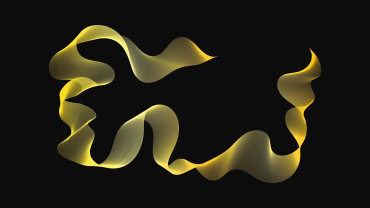Vector fondo abstracto con ondas doradas de lujo sobre fondo oscuro diseño de onda de fondo de tecnología moderna ilustración vectorial