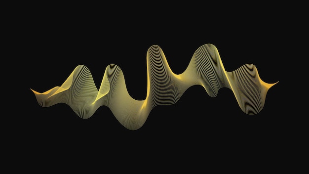 Fondo abstracto con ondas doradas de lujo sobre fondo oscuro Diseño de onda de fondo de tecnología moderna Ilustración vectorial