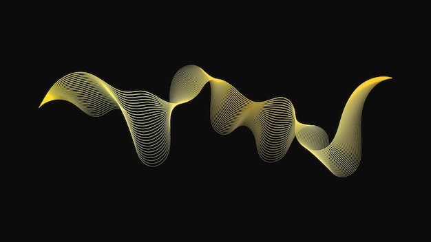 Fondo abstracto con ondas doradas de lujo sobre fondo oscuro Diseño de onda de fondo de tecnología moderna Ilustración vectorial