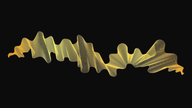 Fondo abstracto con ondas doradas de lujo sobre fondo oscuro Fondo de tecnología moderna