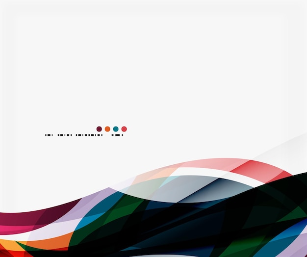 Fondo abstracto de ondas geométricas coloridas Templo de fondo vectorial para diagrama de diseño de flujo de trabajo Opciones de número o diseño web