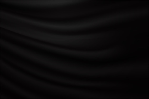 Fondo abstracto ondulado de cortina negra realista