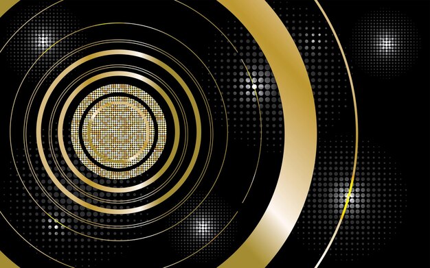Fondo abstracto oro círculo wave2d ilustración