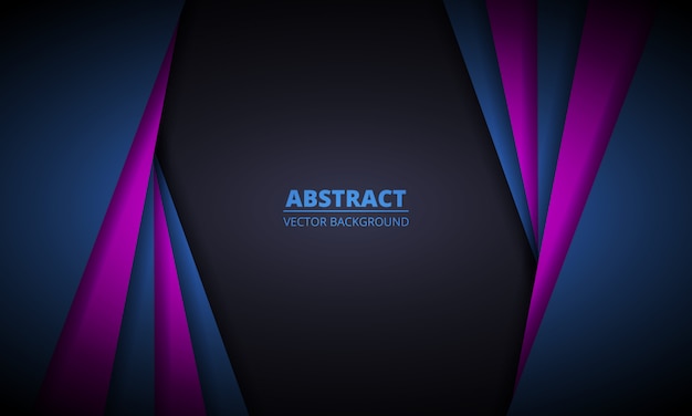 Fondo abstracto oscuro colorido con líneas de papel degradado. Ilustración de diseño elegante moderno oscuro.