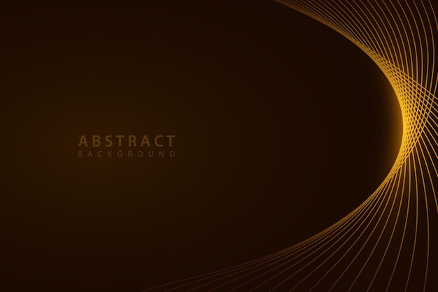 fondo abstracto oscuro con líneas doradas curvas brillantes realistas