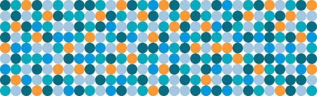 Fondo abstracto panorámico de círculos coloridos plantilla web estilo Bauhaus Vector