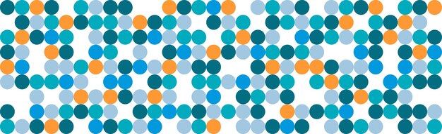 Fondo abstracto panorámico de círculos coloridos plantilla web estilo Bauhaus Vector