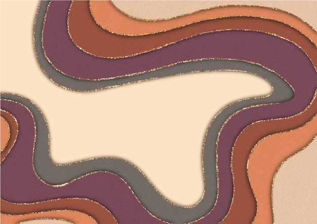 Fondo abstracto de papercut Textura marrón y dorada