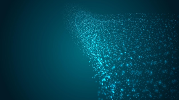 Fondo abstracto de partículas y caminos que brillan intensamente. ilustración vectorial