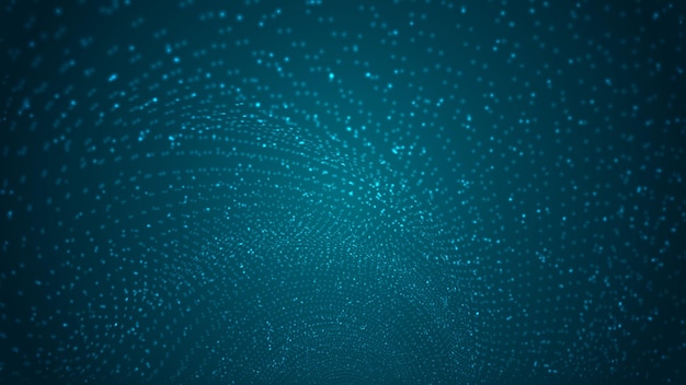 Fondo abstracto de partículas y caminos que brillan intensamente. ilustración vectorial