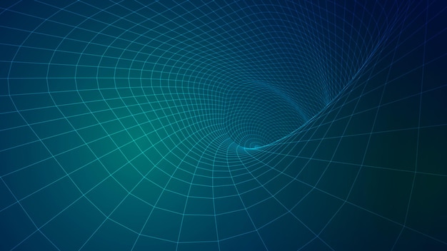 Fondo abstracto de partículas y caminos que brillan intensamente. ilustración vectorial