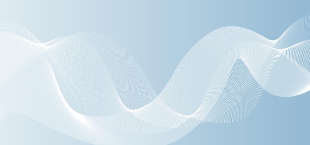 Fondo abstracto de partículas de flujo con patrón de onda curva concepto de ilustraciones tecnológicas