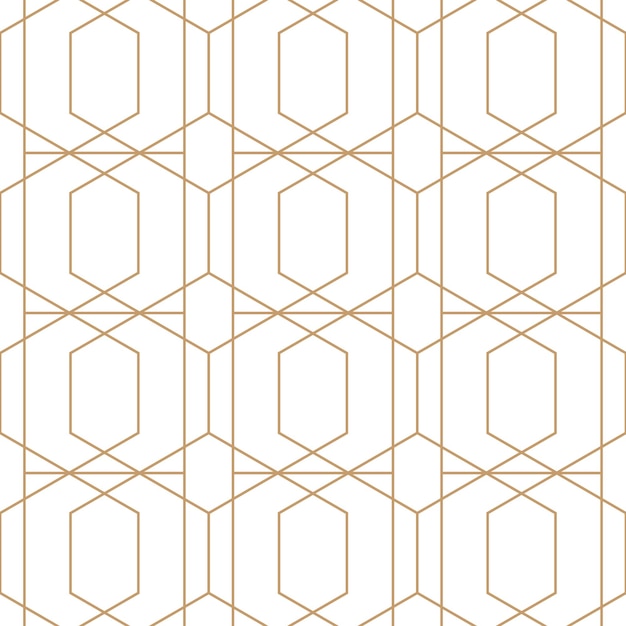 Fondo abstracto de patrón dorado sin costuras. Ilustración vectorial de forma lineal.