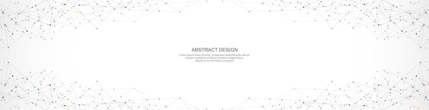 Fondo abstracto y patrón geométrico con la conexión de puntos y líneas