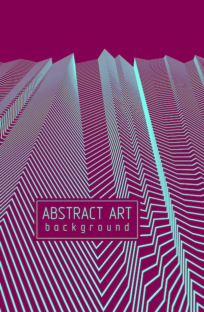 Fondo abstracto con patrón geométrico de líneas 3d, ilustración vectorial lineal con espacio de copia para texto.