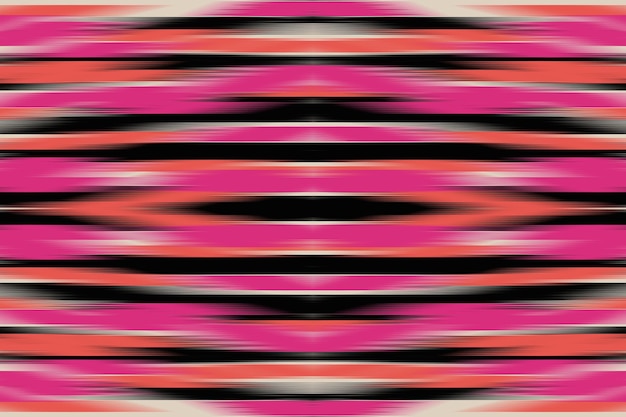 Fondo abstracto patrón de Ikat rosa naranja y negro diseño de patrón sin costura de Ikat para tela