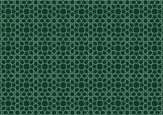 Fondo abstracto con un patrón islámico en tonos verdes