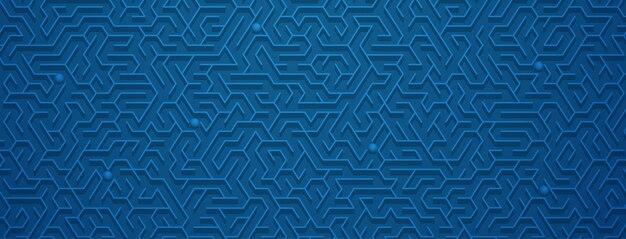 Fondo abstracto con patrón de laberinto en varios tonos de azul